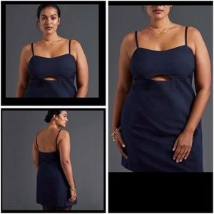 BNWT Mare Mare x Anthropologie cut out shift mini dress- Navy 3X